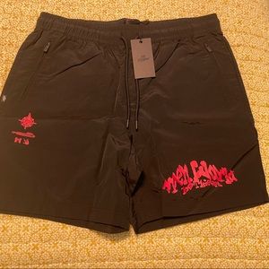 Brand New - 100 Thieves Underworld Nylon Shorts - Black - Size XL